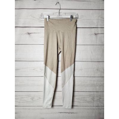 Old Navy Active Womens Cozecore Cropped Leggings Beige High Rise Color Block S