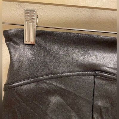 SPANX Black Faux Leather Leggings Size S