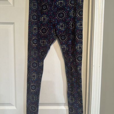 LuLaRoe Womens Multi Color Elastic Waist Leggings Size TC 12-18