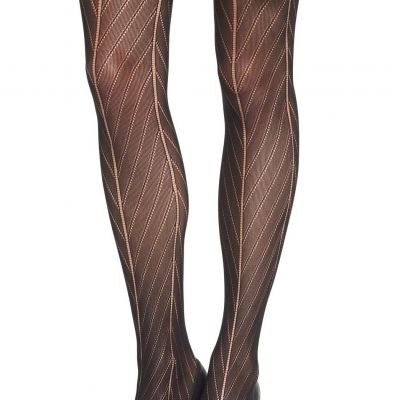 Calvin Klein Openwork Chevron Tights, (Black, A/B)