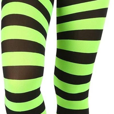 ToBeInStyle Women’s Wide Horizontal Contrast Stripe Tights Opaque Hosiery