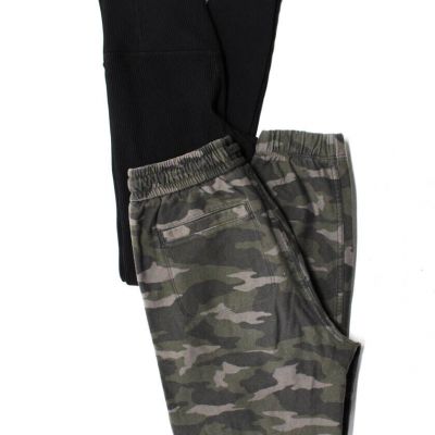 Athleta Women's Camo Joggers Ribbed Leggings Black Green Size XS 0P Lot 2