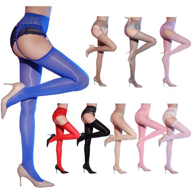 US Womens Tights Nightclub Thigh High Stockings Crotchless Suspender Stockings