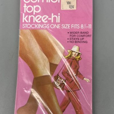 Adorable comfort top knee high stockings one size taupetone