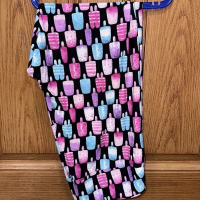 NEW LuLaRoe TC2 Leggings BLACK Frozen POPSICLE Ice Cream Dessert Picnic Summer