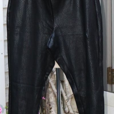 Torrid Plus Size Pixie Black Snakeskin Stamped Print Stretch Pull On Leggings 2X