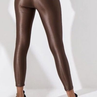 Noli Yoga Liquid Legging Cafe Brown Gloss Size XS Shiny