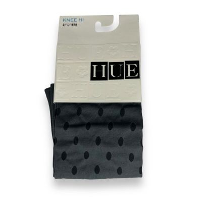 1 Pair Of Women’s Hue Knee Hi Sock Gray Black Sheer Dot Opaque