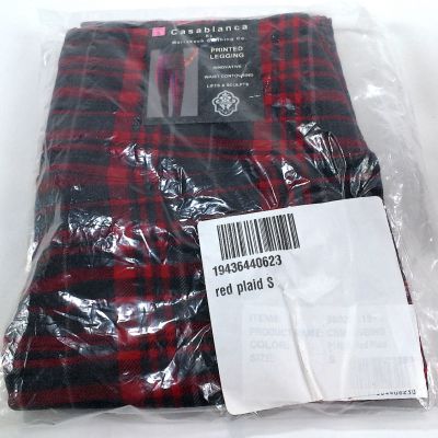 Women's Casablanca Marrakech Black Red Plaid Leggings Lift & Sculpt S Small 32