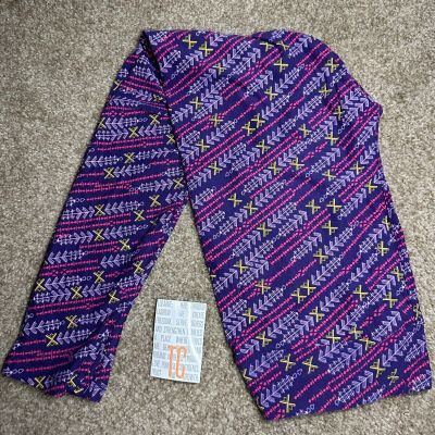 LuLaRoe Purple Geometric Tribal Aztec Pattern Leggings Tall & Curvy TC