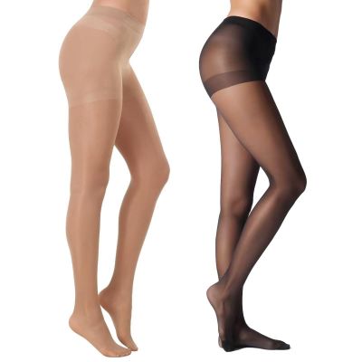 PIOGOWE 20D Sheer Black Tights for Women-Soft Stockings with Control Top Pant...
