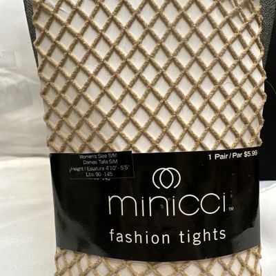 Minicci Fishnet Tights Size S/M Tan