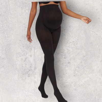 Assets By Spanx Marvelous Mama Maternity Terrific Tights Black Striped Size 4