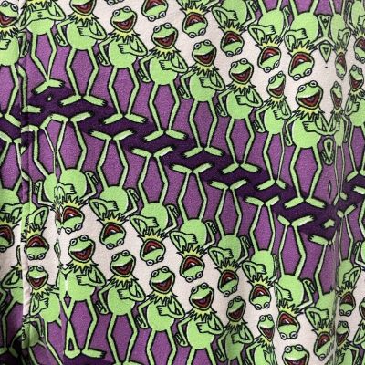 Lularoe OS leggings - Vintage Kermit Pattern - Fushia/Green