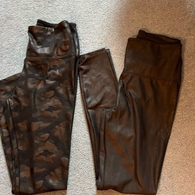 Vera Wang Shimmer Black Leggings Small Lot 2 Pairs