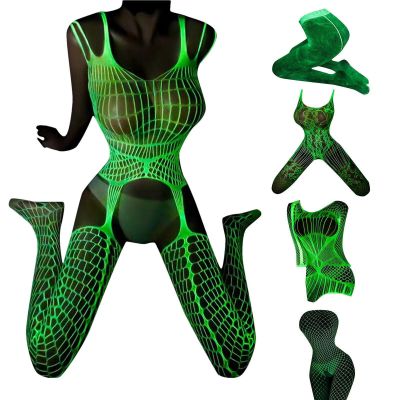 Fish Net Stocking for Women Tights High Glow in the Dark Socks Female innate