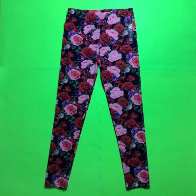 NEW MIX Women’s Leggings Size Plus Black w/Flowers New