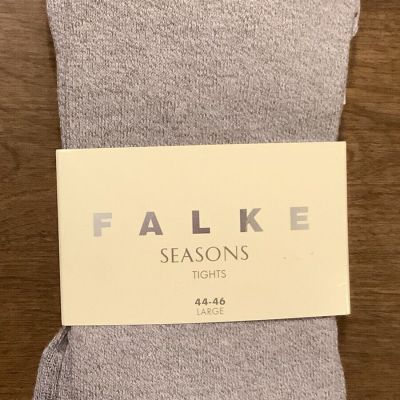 Falke Women's Seasons Cotton Cashmere Blend Tights Gray Size Large 44-46 NWT