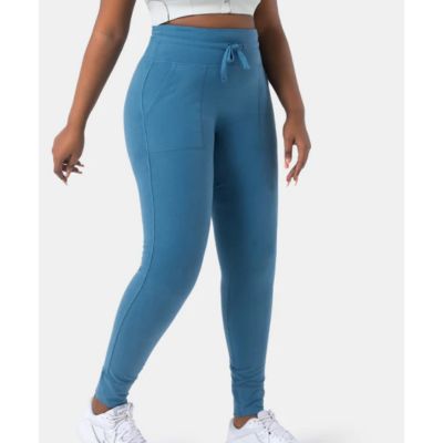 NWT Halara Women's Side Pocket Drawstring Leggings Glacier Blue Size 1X