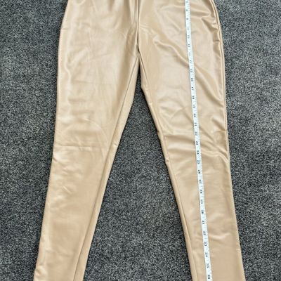 By Egreis Tan Faux Leather Pants Size Medium