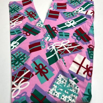 NEW LuLaRoe TC Leggings PINK RED GREEN CHRISTMAS Gift Snowflake Holiday Present