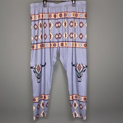 Western Leggings Women’s Size 4XL (2XL) Aztec Geometric Longhorn Plus Size South