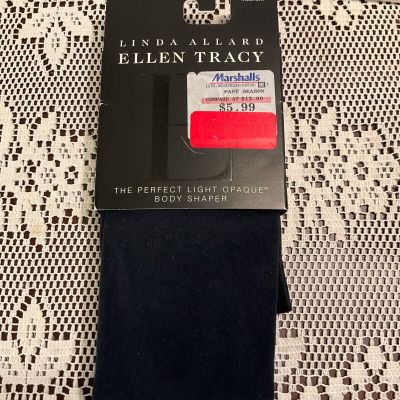 Linda Allard Ellen Tracy Navy Tights Light Opaque Body Shaper Medium