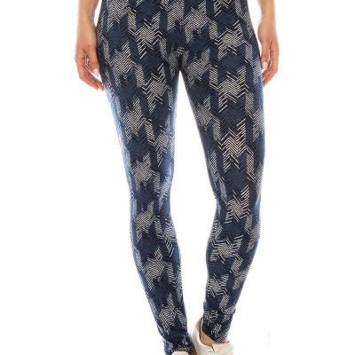 Long Yoga Style Banded Lined Multi Printed Knit Legging With High Waist