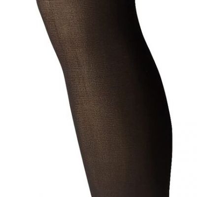 L'eggs Women's Casual Same-to-Waist Sheer Toe Opaque Tights, Black, Small