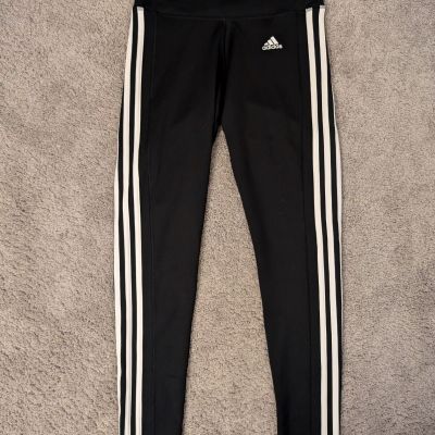 Adidas Leggings Yoga Pants Climalite Women's 3 Stripe Workout Black Size S