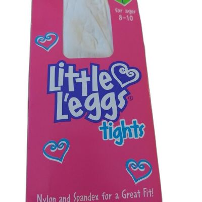 Vintage Little L'eggs Tights Large White Tights Girl For Ages 8-10 Nylon Spandex