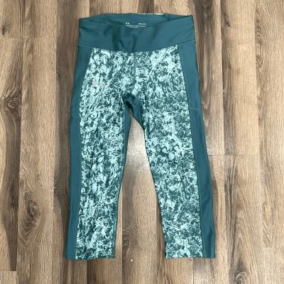 Under Armour Women's Medium Compression Heat Gear Teal Blue Cropped Leggings