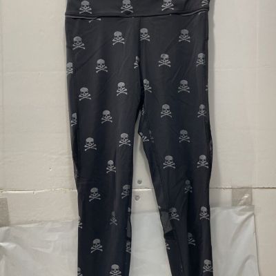 Soulcycle Skull Crossbones Black Leggings women’s size S