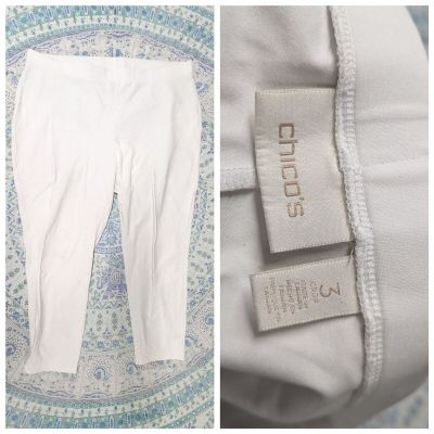 Chico's Size 3 (16) White Capris Leggings