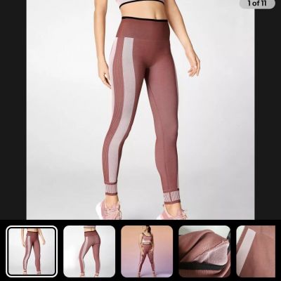 Fabletics Seamless Colorblock Leggings S? Pink Mauve Black Workout