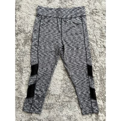 Beverly Hills Polo Club Womens Capri Leggings Gray Space Dye Mid Rise Athletic M