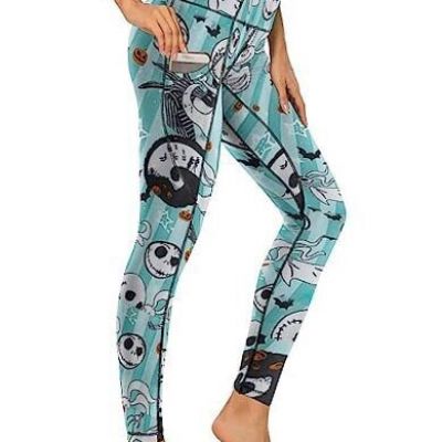 Womens High Waist Workout Leggings Halloween Christmas Medium 1 A6 Halloween