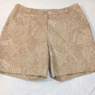 Women Girls JONES NEW YORK SIGNATURE STRETCH Short Pant Sz 4 Khaki White