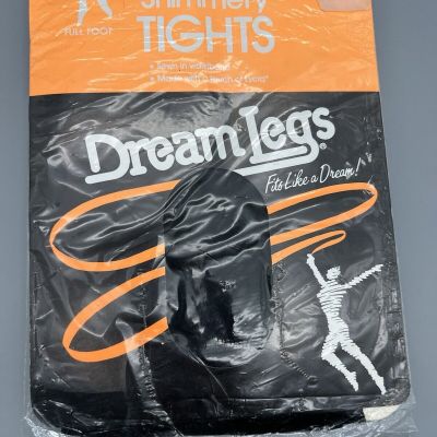 VTG Dream Legs Shimmery Tights Full Foot Black Size 3 Medium New