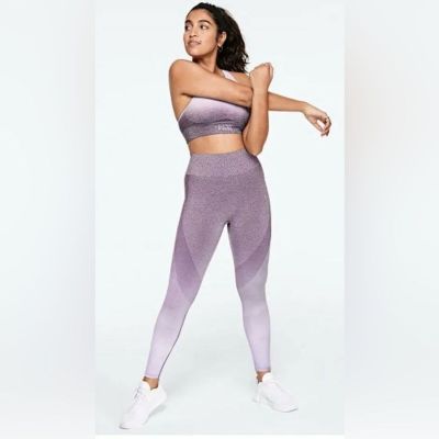 Victoria’s Secret Pink Seamless Workout Legging Lilac Ombre Athleisure L