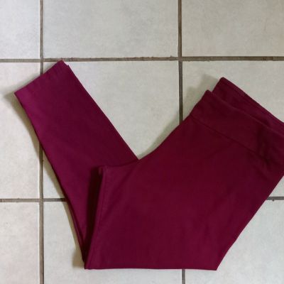 Time And Tru Women's Burgundy Stretch Leggings Pants Plus Size 3XG  XXXL 22