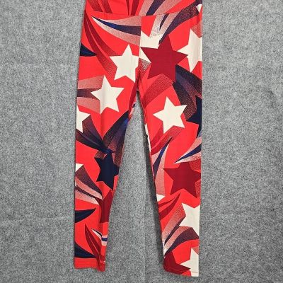 LuLaRoe Leggins Woman One Size 2-10 Multicolor Stars Americana Soft Activewear