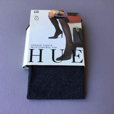 NWT Hue Opaque Tights w/ Control Top 40 Denier Size 1 Graphite Heather #732G