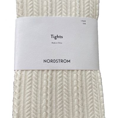 NWT NORDSTROM SWEATER RIBBED TIGHTS WHITE SIZE S/M