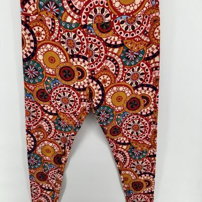 LuLaRoe TC Tall And Curvy Leggings 70’s Multicolor Print