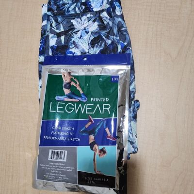 Women's Printed Legwear Capri Length Performce Stretch Size L/XL Multicolor NEW