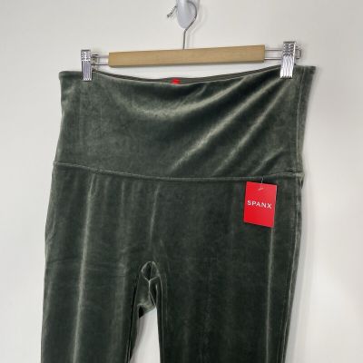 NWT Spanx Velvet Leggings Womens 1X Dark Palm Green High Rise #2070 Pull On