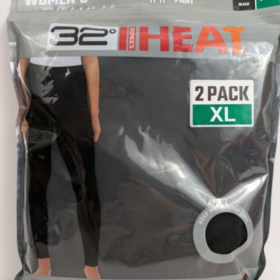 32 Degrees Heat Women's 2 Pack Base Layer Pant Black Size XL