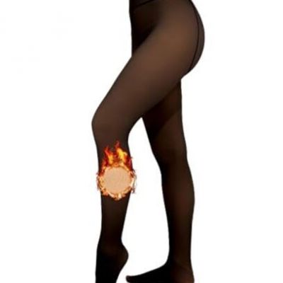 womens Fleece Lined Tights SheerTights Medium-Large Black