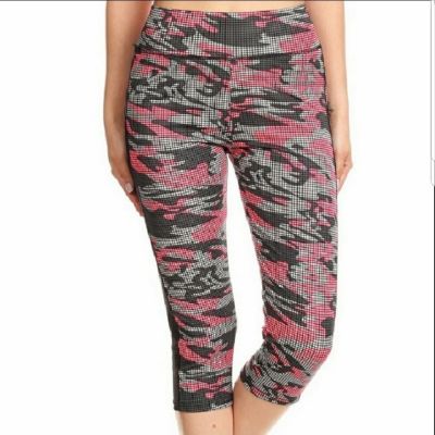 C-Mode Camo Print Crop Mesh Capri Leggings Sz S NWT